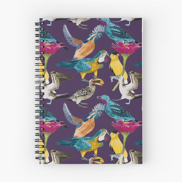 Item preview, Bird Feeding Frenzy Watercolour Dark designed and sold by Nicky Rollings.