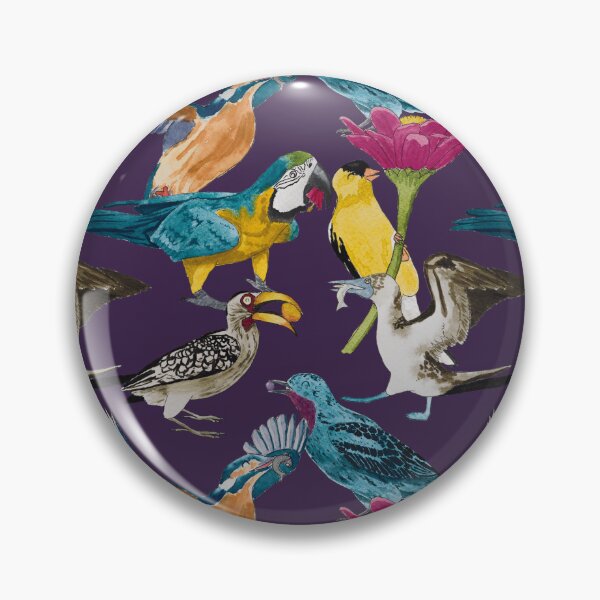 Item preview, Bird Feeding Frenzy Watercolour Dark designed and sold by Nicky Rollings.