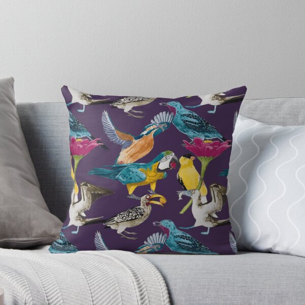 Item preview, Bird Feeding Frenzy Watercolour Dark designed and sold by Nicky Rollings.