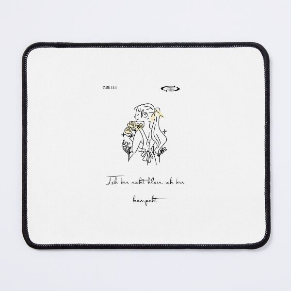 Item preview, "Ich bin nicht klein, ich bin kompakt" (I'm not small, I'm compact) with a white background and girl line art designed and sold by RM-Journey.