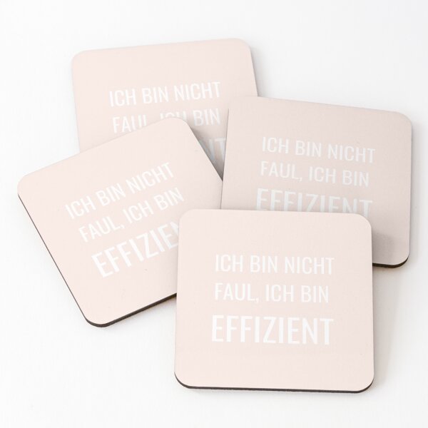 Item preview, "Ich bin nicht faul, ich bin effizient" (I'm not lazy, I'm efficient) with bold text and a pink pastel background designed and sold by RM-Journey.