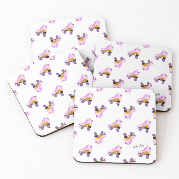 Item preview, Roller skates pattern pastel yellow- white background designed and sold by Studio Lydia  Lovely.