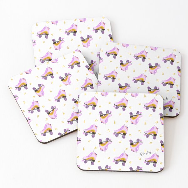 Item preview, Roller skates pattern pastel yellow- white background designed and sold by Studio Lydia  Lovely.
