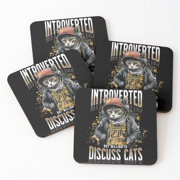 Item preview, Introverted But Willing to Discuss Cats designed and sold by KaoKlong.