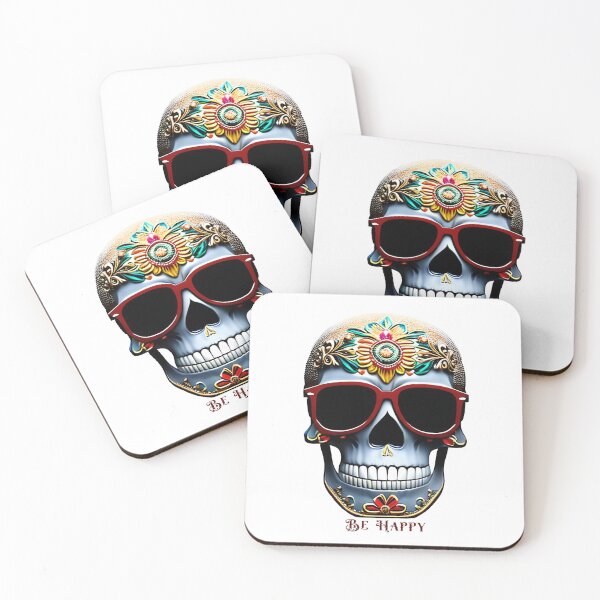 Item preview, Be Happy, Colorful Sugar Skull designed and sold by The-Hist-Image.