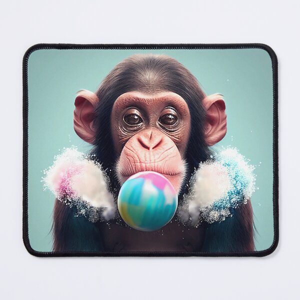 Item preview, Monkey, bubble gum bubbles, illustration drawing designed and sold by by-natiko.