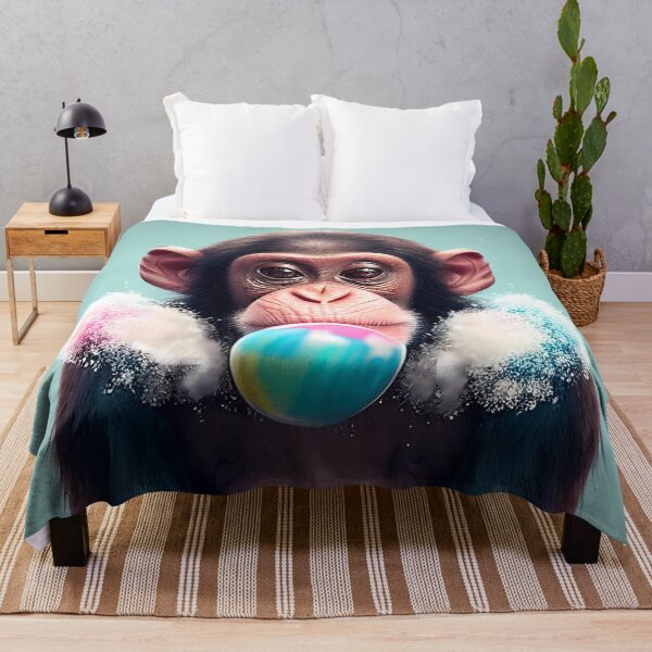 Item preview, Monkey, bubble gum bubbles, illustration drawing designed and sold by by-natiko.