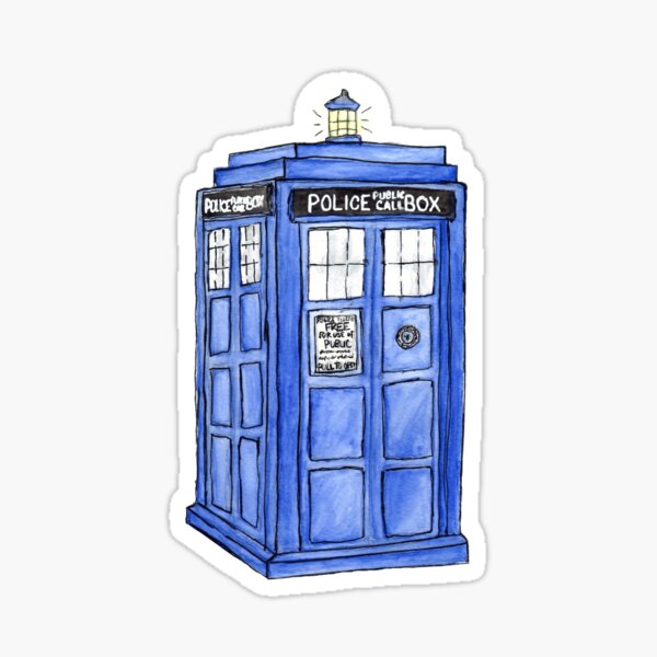 Watercolor Tardis Sticker