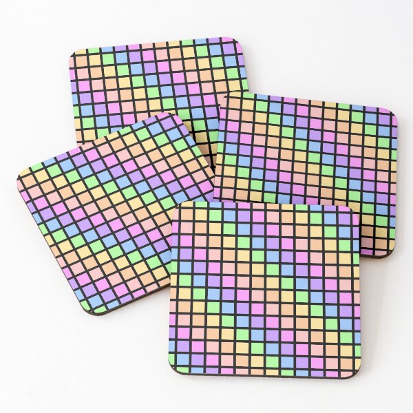 Item preview, Black and Pastel Rainbow Grid designed and sold by BeJolley.