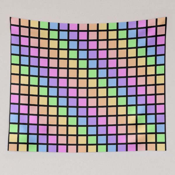 Item preview, Black and Pastel Rainbow Grid designed and sold by BeJolley.