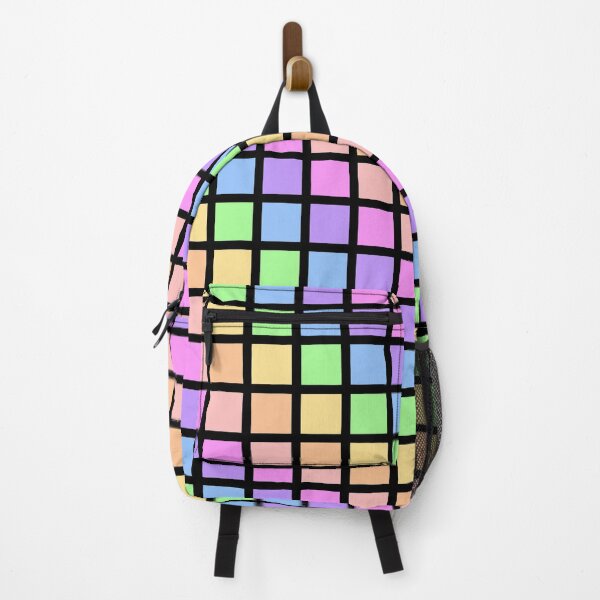 Item preview, Black and Pastel Rainbow Grid designed and sold by BeJolley.