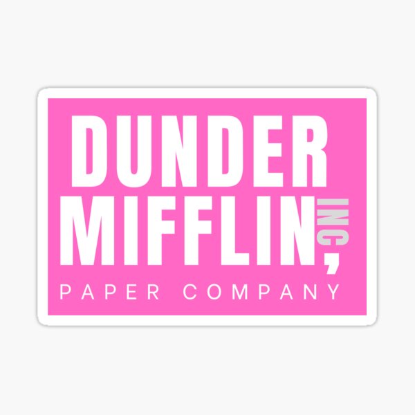 Pink Dunder Mifflin Logo Sticker for Sale by emeliaa1