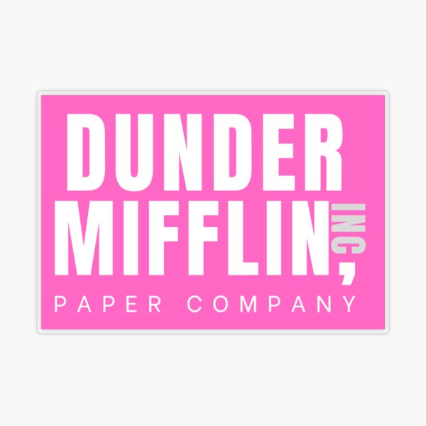 Pink Dunder Mifflin Logo Sticker for Sale by emeliaa1