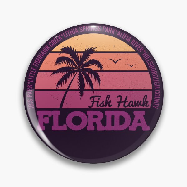 Item preview, Fish Hawk Florida Sunset Retro Vintage Local Pride Logo designed and sold by CRHPOD20.