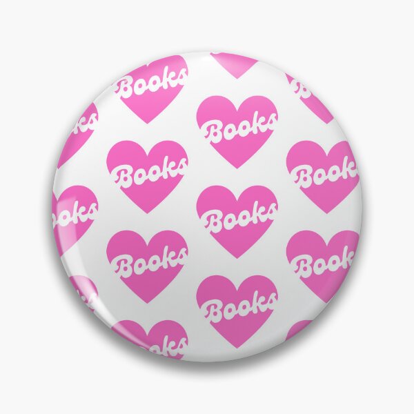 Item preview, hot pink heart, hot pink book, reading sticker designed and sold by Lauren Rosenberger.