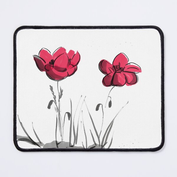 Item preview, Ink,watercolors, botanical, flowers,red,sumie, suibokuga designed and sold by StudioMasha.