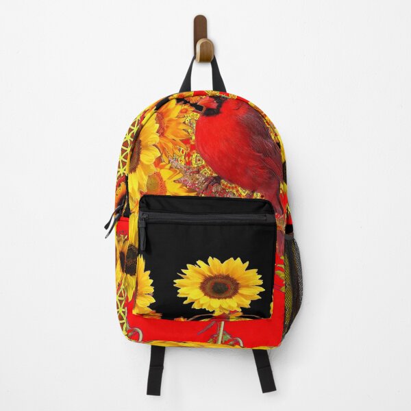 Item preview, YELLOW SUNFLOWERS RED CARDINAL ART , BLACK-RED ART DESIGN designed and sold by sharlesart.