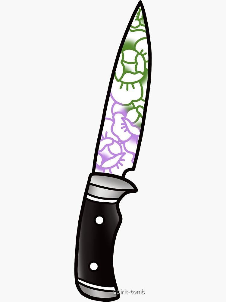 subtle floral knife - genderqueer Sticker for Sale by spirit-tomb
