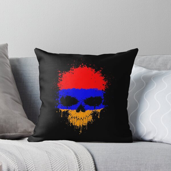 Item preview, Chaotic Armenian Flag Splatter Skull designed and sold by JeffBartels.