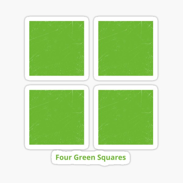 Four Green Squares Sticker