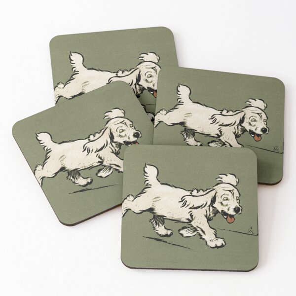 Item preview, white dog ‘Rags’ running emotionally distressed by Cecil Aldin (1910) designed and sold by Forever-Collie.