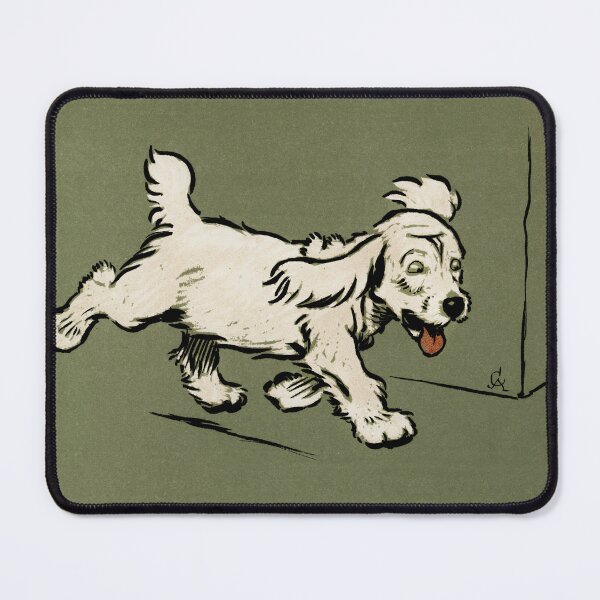 Item preview, white dog ‘Rags’ running emotionally distressed by Cecil Aldin (1910) designed and sold by Forever-Collie.