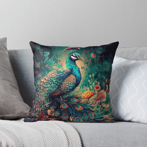 Peacock Throw Pillow