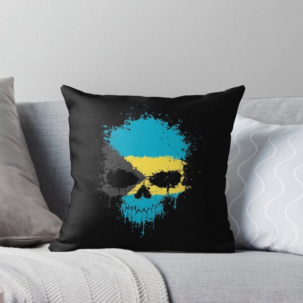 Item preview, Chaotic Bahamas Flag Splatter Skull designed and sold by JeffBartels.