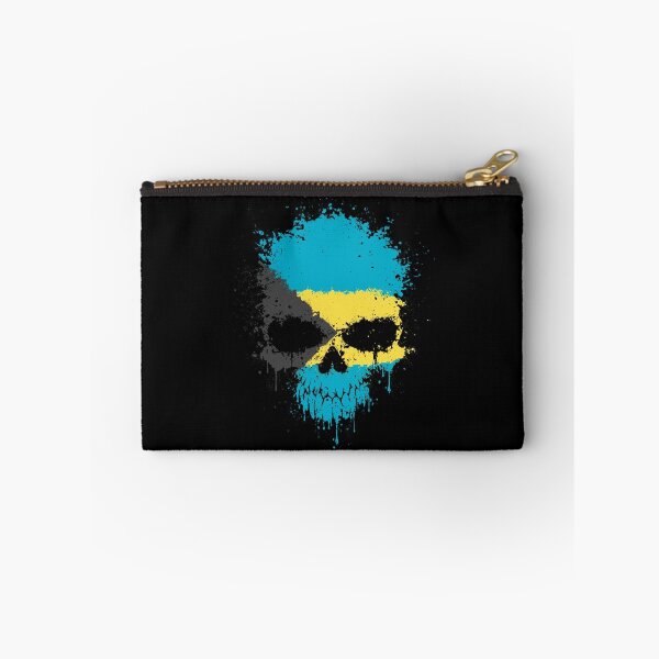 Item preview, Chaotic Bahamas Flag Splatter Skull designed and sold by JeffBartels.