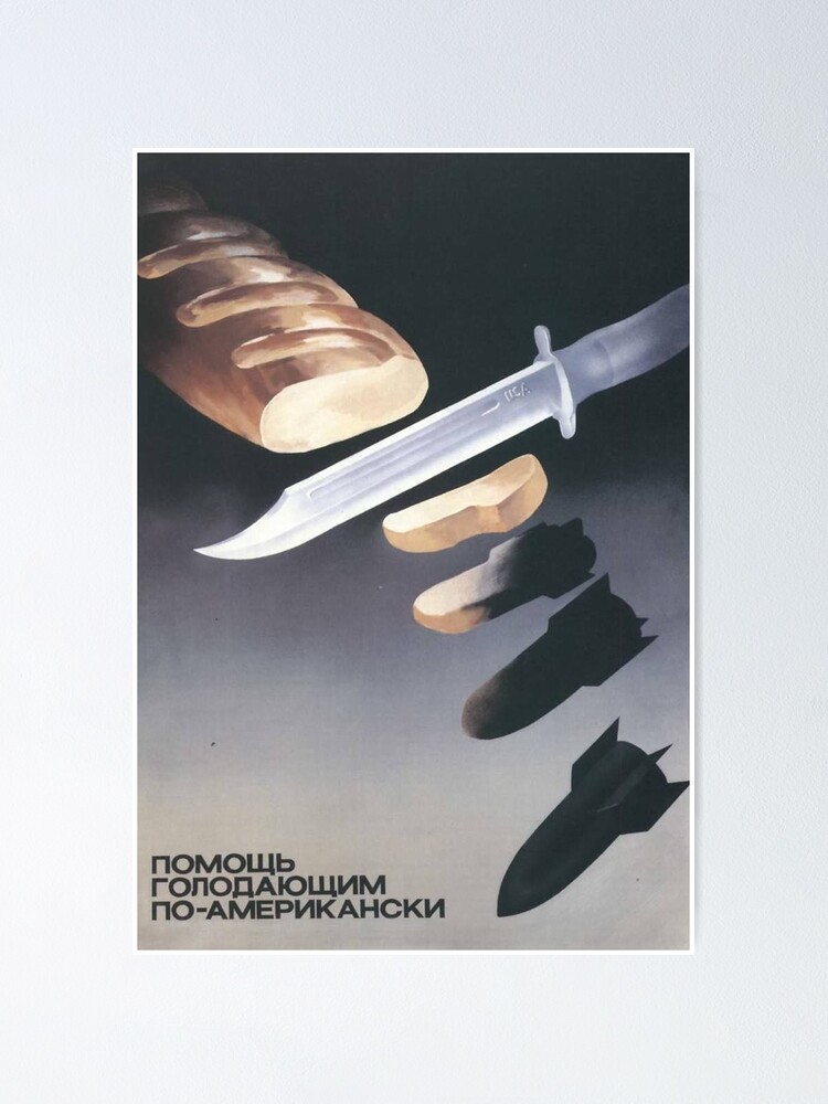Alternate view of "Helping the starving, American-style", USSR Propaganda, c. 1970s Poster