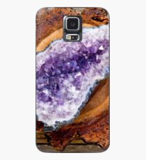 Amethyst und Holz Hülle & Klebefolie für Samsung Galaxy