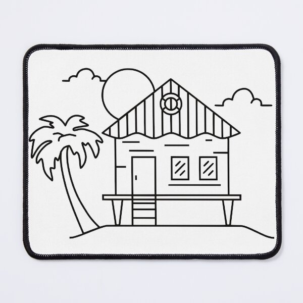 Item preview, Beachhouse Line Art designed and sold by SundownDesigns.