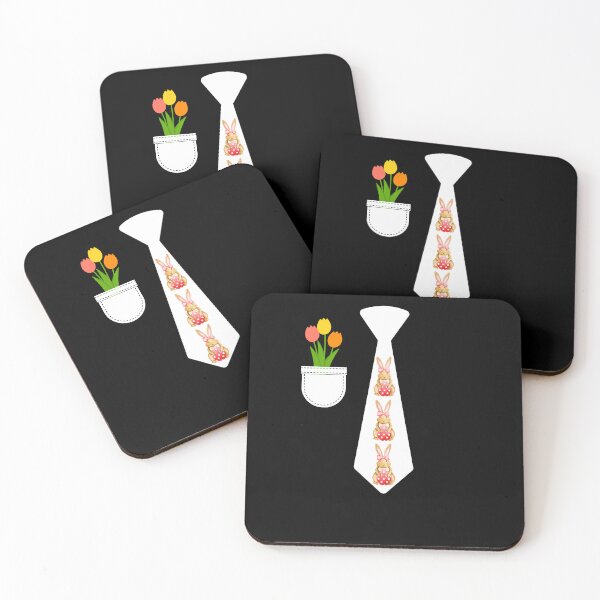 Item preview,  Easter rabbit necktie Easter Tulips in Shirt pocket cute mini easter bunny designed and sold by Artstastic.