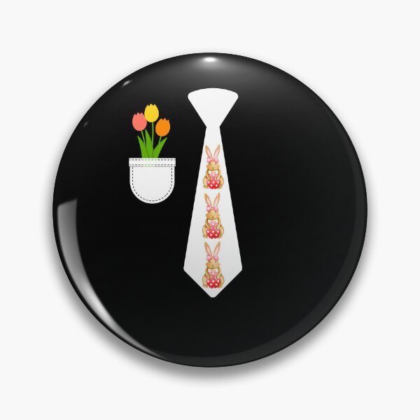 Item preview,  Easter rabbit necktie Easter Tulips in Shirt pocket cute mini easter bunny designed and sold by Artstastic.