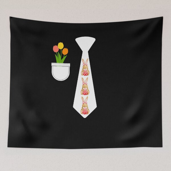 Item preview,  Easter rabbit necktie Easter Tulips in Shirt pocket cute mini easter bunny designed and sold by Artstastic.
