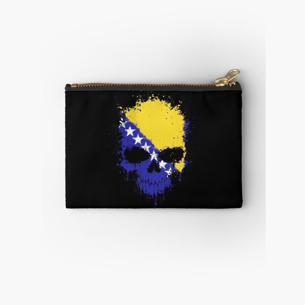 Item preview, Chaotic Bosnian Flag Splatter Skull designed and sold by JeffBartels.