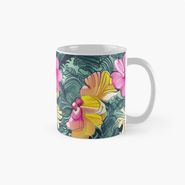 Item preview, Tropical Green Waves Pink Hibiscus Flower designed and sold by GSquaredDesigns.