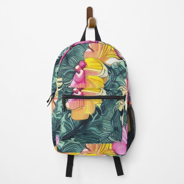 Item preview, Tropical Green Waves Pink Hibiscus Flower designed and sold by GSquaredDesigns.