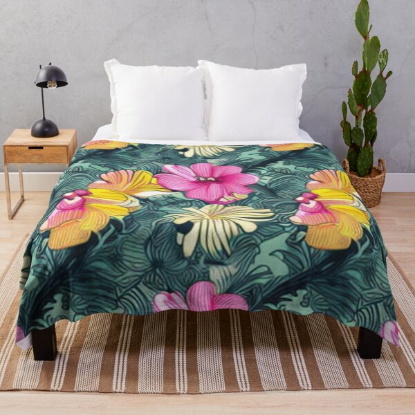 Item preview, Tropical Green Waves Pink Hibiscus Flower designed and sold by GSquaredDesigns.