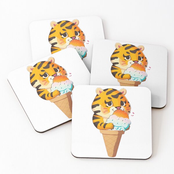 Item preview, Tigerlicious Ice Cream Cone: Whimsical and Fun Illustration designed and sold by Sticker-by-Mia.