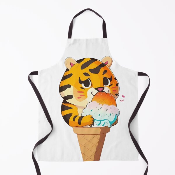 Item preview, Tigerlicious Ice Cream Cone: Whimsical and Fun Illustration designed and sold by Sticker-by-Mia.