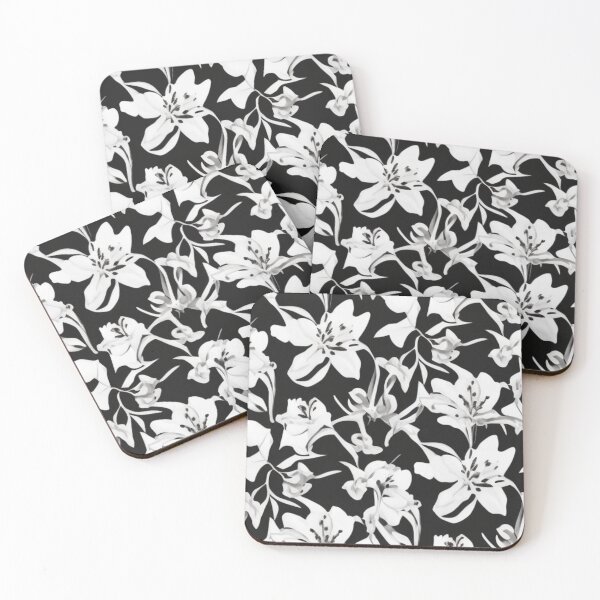 Item preview, Black and White Vintage Floral Flowers designed and sold by GSquaredDesigns.