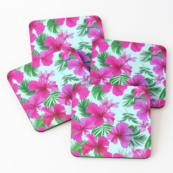 Item preview, Tropical Beach Pink Flower Ocean Spray Green designed and sold by GSquaredDesigns.