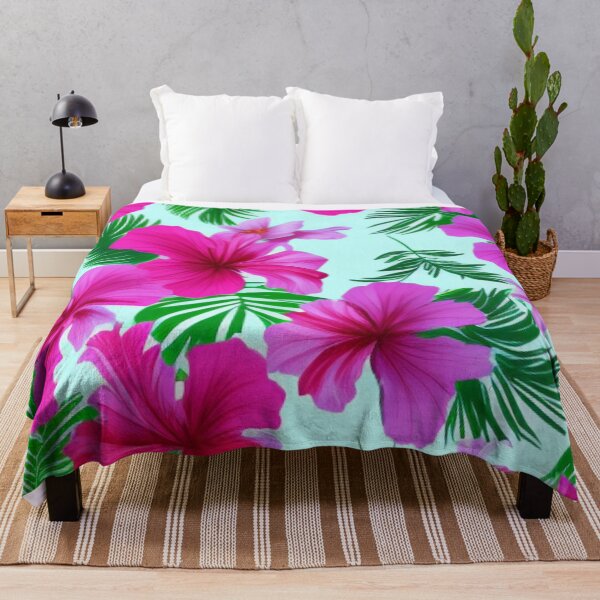 Item preview, Tropical Beach Pink Flower Ocean Spray Green designed and sold by GSquaredDesigns.