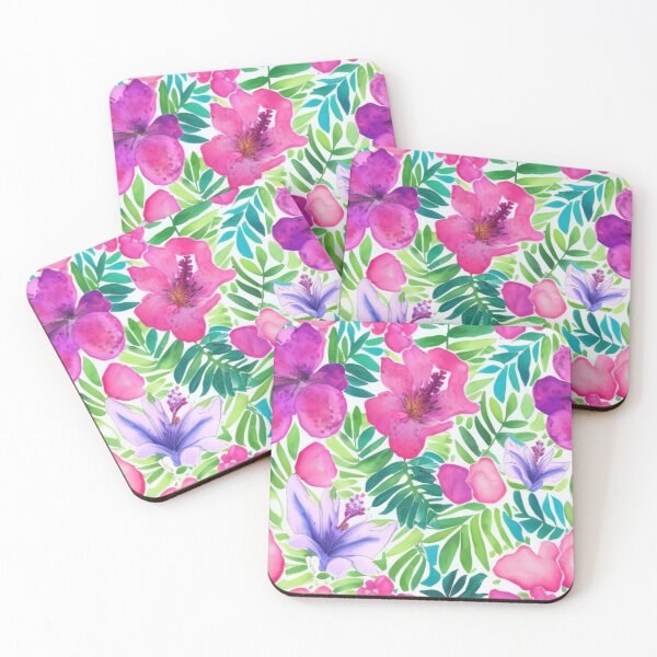 Item preview, Vibrant Flower Fern Green Pink Flower Bright designed and sold by GSquaredDesigns.