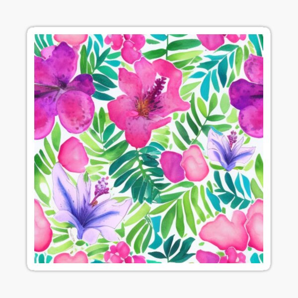 Vista previa del artículo con la obra «flor vibrante helecho flor rosa verde brillante», diseñado y vendido por GSquaredDesigns.