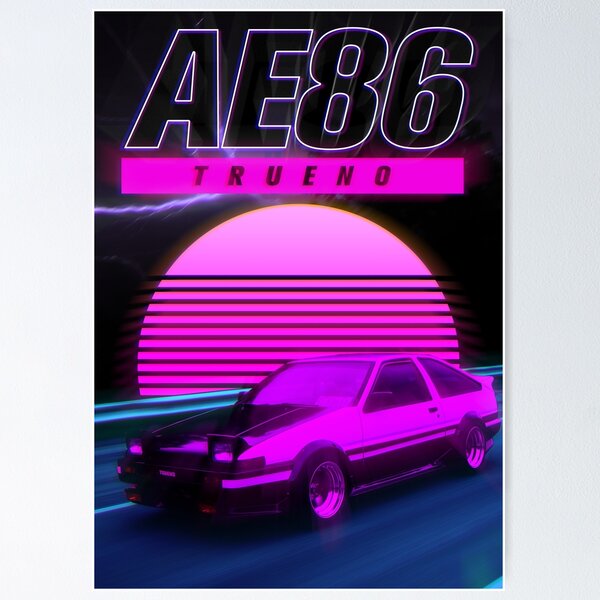 Toyota AE86 Trueno - Initial D affiches et impressions par ALTAIR - Printler