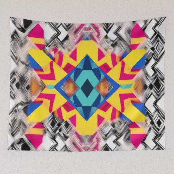 Item preview, Concept Aztec Vibrant Blue Yellow Pastel designed and sold by GSquaredDesigns.