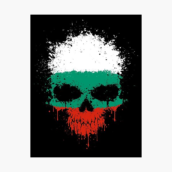 Item preview, Chaotic Bulgarian Flag Splatter Skull designed and sold by JeffBartels.