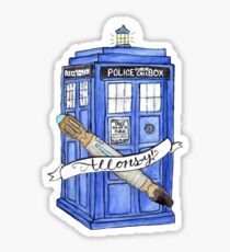 10th Doctor's Tardis, Sonic, and Saying Sticker